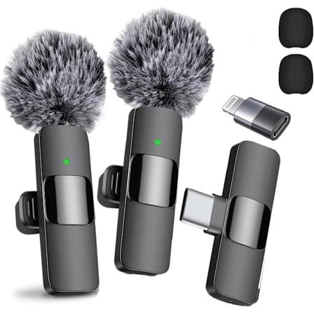 Forbedre dine optagelser med vores professionelle trådløse Lavalier-mikrofon 2-pak - Krystalklar, støjreducerende - USB-C-kompatibel