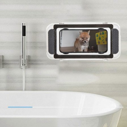 Vandtæt mobiltelefonholder, mobiltelefonholder til badet, mobiltelefonholder til toilettet, badeværelsesholder