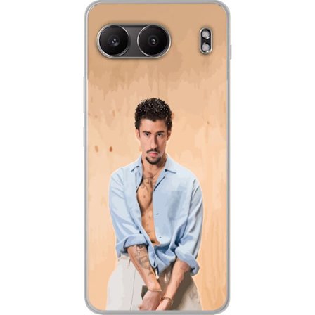 Yhteensopiva Puhelinkuori OnePlus Nord 4 Bad Bunny Super Bowl-inspiroima grafiikka, jossa NFL-trofe ja San Franciscon silta urheilusuunnittelussa