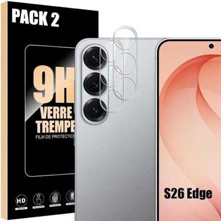 2 Hærdet Glas Bagkamera - BOOLING - til Samsung Galaxy S26 Edge - Stødabsorberende Ridsefast 9H