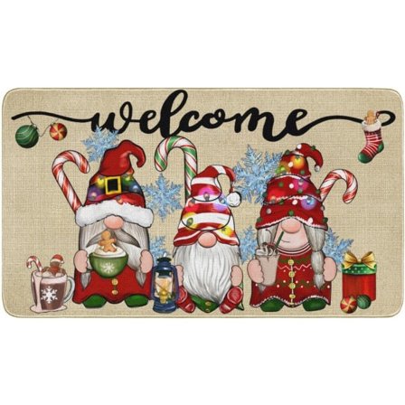 Jouluovimaatto Matto Kul Tonttu Kuorma-auto Etu Tervetuloa Koristeellinen Ovimaatto Liukumaton Kumi Talvi Hyvää Joulua Sisäänkäynti Lattiakoriste 50x 