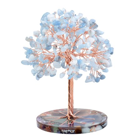 Bergkristall Gem Tree of Life-Feng Shui Bonsai Cash Tree Heminredning