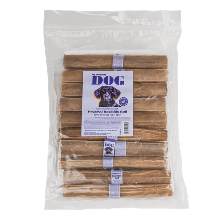 My favourite DOG - Presset tyggerull av råhud - Naturell 25 cm, 10-pakning - Hund - Hundegodbiter & tyggebein - Tyggeruller & tyggepinner - ZOO.no