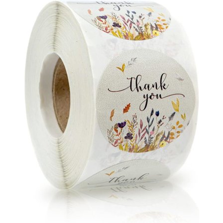 Tack-etiketter 3,8 cm runda självhäftande 500 tack-etiketter självhäftande presentlappar självhäftande förpackningskuvert