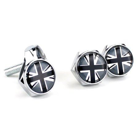 Skruer til registreringsplade Bil Motorcykel nummerplade - Sort Storbritannien