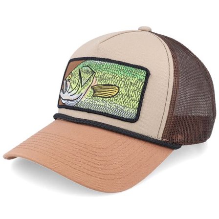 Skillfish - Brun trucker Keps - Big Black Bass Box Rope Khaki/Brown/Caramel A-Frame Trucker @ Hatstore