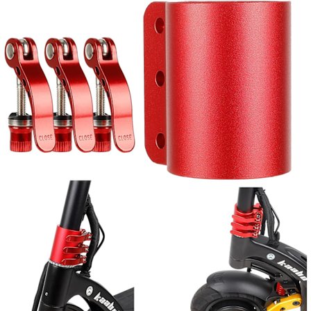 Rød monteringsbeslag til Kaabo Mantis 10 elektrisk scooter sammenklappelig bundbeslag stabilisering tilbehør reservedele eftermontering