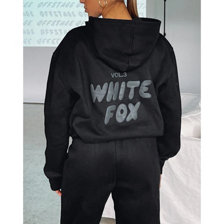 Hoodie-kompatibel til White Fox Outerwear - Todelt hoodie-sæt med langærmet hættetrøje - Størrelse: S