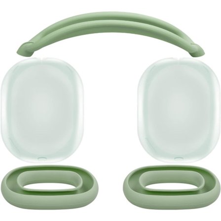 AirPods Max -suojainsetti, päänauhapehmuste + TPU-kotelosuoja + silikonikorvakorvakuoret, hikoilunkestävä lisävaruste, helppo pestä, naarmuuntumaton