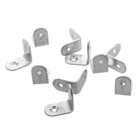 10 Stykker Rustfritt Stål Runde Hjørne Vinkeljern Hyller To Hull 25 X 25 X 1.5 Mm
