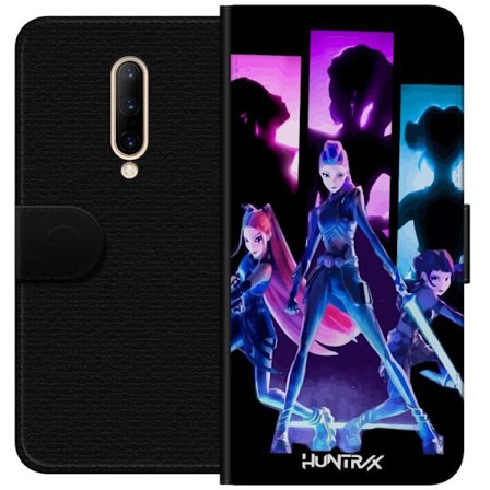 Yhteensopiva Lompakkokotelo OnePlus OnePlus 7 Pro Tulevaisuutta ennustava tyttöryhmän kuva, jossa on neonvaloja ja voimakkaita värejä sci-fi-estee