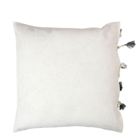 Dekorativ pude 50x50cm, hvid beige bomuld