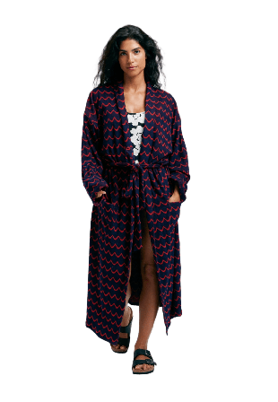 emmamalena Badrock Knyt Våg Navy Röd Badrockar Herr Blå L-XL