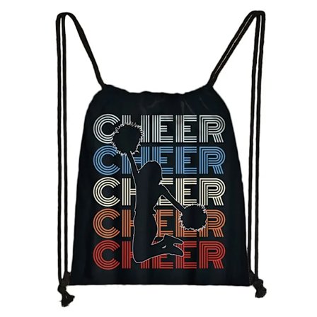 Cheerleading rygsæk til piger, teenager skuldertasker til rejsejournal, cheerleader taske, dame snøretaske, sko holder~03432