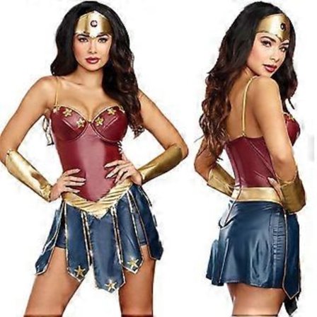 Voksen Kvinder Wonder Woman League of Legends Gladiator Uniform Diana Cosplay Kostume Sæt Rollespil Party Outfits (M)
