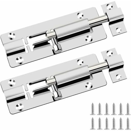 Dørvrider skruer - for bad, toalett, skur, dusj, soverom - 2-pakning dørkamlås med 4 " skruer