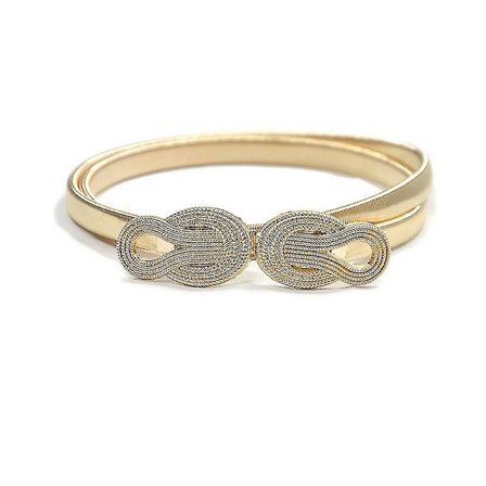 Dametøj Metal Spænde Bælte Elastisk Talje Kæde Tynd Talje Bånd Sky Mønster Kjole Bælte Til Kvinder 1pcsguld