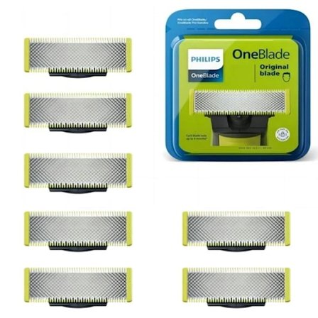 Højkvalitets nyt Philips rustfrit stål udskiftningsblad kompatibelt med elektriske barbermaskiner (Model QP250/50) + 6-pak