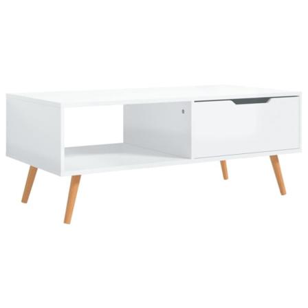 Vidaxl Soffbord Vit Högglansig 100x49,5x43 Cm Spånskiva Vit