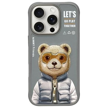 Nimmy Cool&Cute 2.0 Bear Case for iPhone 16 Pro Max - Gray