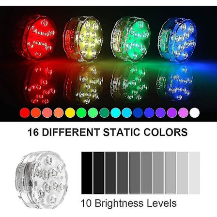 Vandtætte LED-lys til nedsænkning, 4 pakker vandtætte undervandslys med fjernbetjening