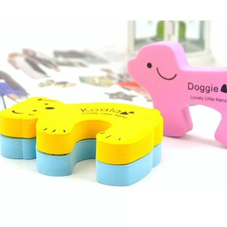 3 stk. fingerklemmesikring, tegneserie dyredørstopper blød skum pude baby fingerbeskytter, forhindre fingerklemmeskader, smækkende dør og barn eller 