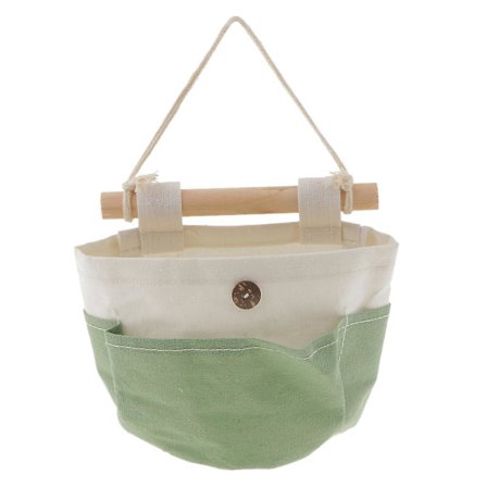 Søt Stoffoppbevaringspose Multifunksjonell Vegghengende Pose Hjemmeorganisator Grønn BEC