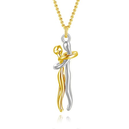 Par Gaver Halskæde til Kæreste Kæreste, Kærlig Knus Halskæder Vedhæng Mand Kone Gave til Fødselsdag Jul Valentinsdag[HK]