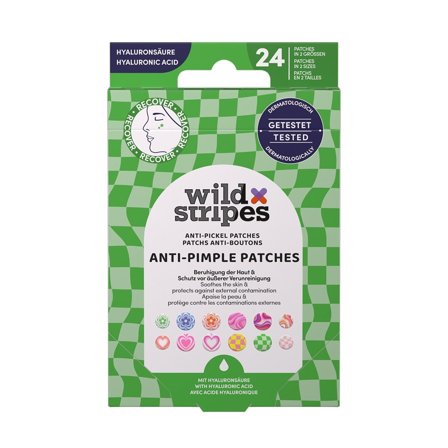 WILD STRIPES Patches Anti-Pimple - Hyaluronic Acid 1x24pz - Tratt.viso 24 ore antimperfezioni