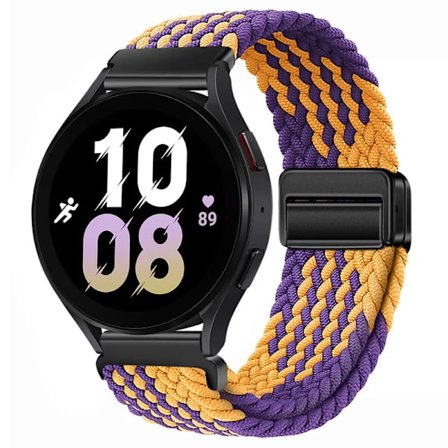 20mm 22mm Flätat Nylonarmband kompatibelt med Samsung Galaxy Watch 6 5 4 Magnetiskt Armbandsbälte Huawei Watch 4 Pro/GT3 Pro Amazfit GTR4 Band