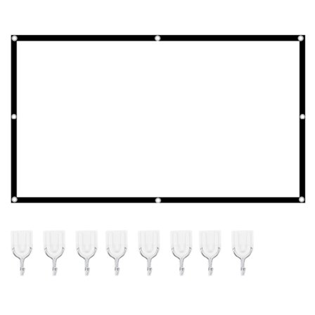 100in 16:9 Bærbar HD Projektorskjerm Sammenleggbar Projeksjonsgardin Polyester for Hjemmekontor