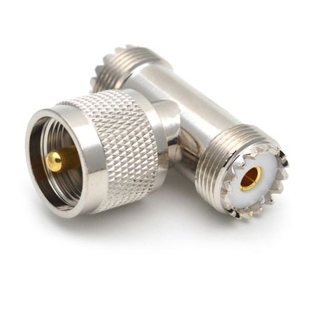 1-pack PL-259 UHF Trippel T-kontakt UHF Hane PL259 till Dubbel UHF Hona SO239 Adapter RF Koaxial Kontakt UHF T Form