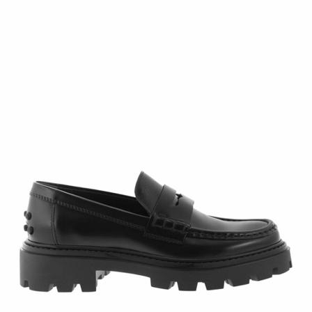 Tod's Leather Loafers Sort, Dame, Størrelse: 40 EU