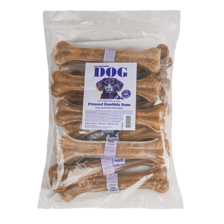 My favourite DOG - Presset tyggebein av råhud - Naturell 26 cm, 10-pakning - Hund - Hundegodbiter & tyggebein - Hundebein & tyggekringler - ZOO.no