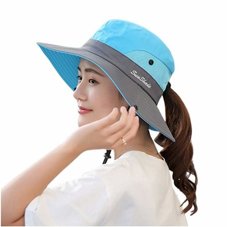Sommer Kvinder Solhat UV Beskyttelse Sommer Bucket Hat Foldbar Bred Skygge til Rejser Vandreture Fiskeri Strand