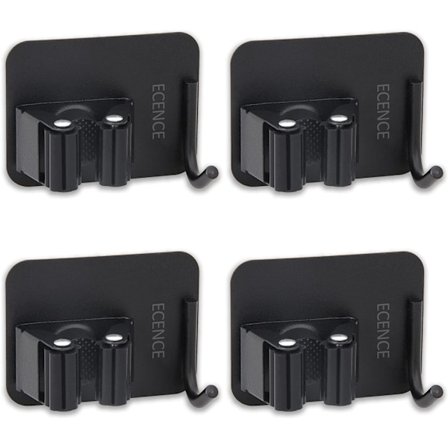 4X selvklebende verktøyholder med kostestativkroker, veggmontering