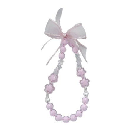 Koreansk Mote Sløyfeknute Blomst Mobiltelefonkjede Telefon Snor Akryl Perle Telefon Sjarm Nøkkelring Ryggsekk Veske Ornament