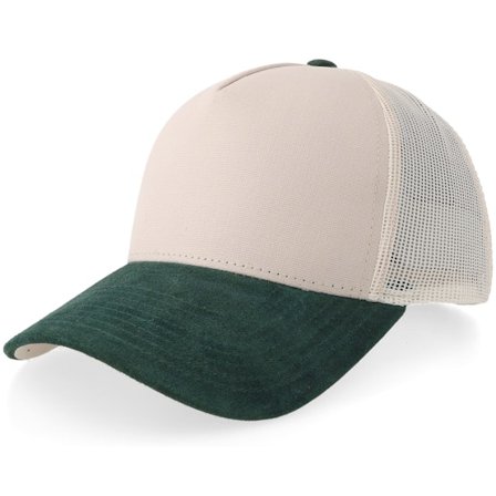Equip - Beige trucker Keps - Beige Canvas/Forest Suede A-frame Trucker @ Hatstore