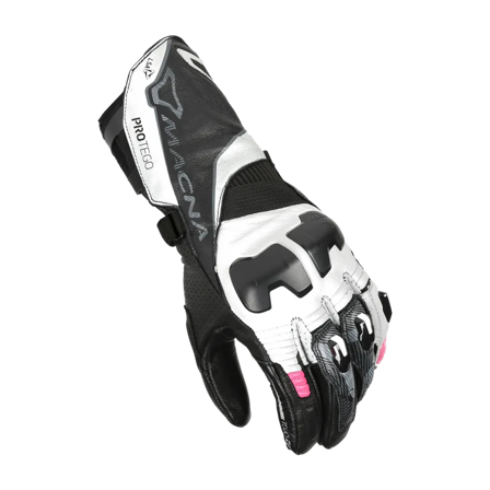 Motorhandschoenen Dames Macna Protego Zwart/Wit/Roze M