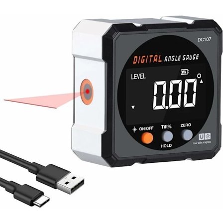 Magnetisk digital vinkelmåler med laser, digitalt hældningsmåler til træbearbejdning, konstruktion, gør-det-selv - vinkelmåler til snic,A