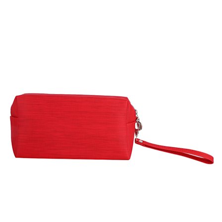 PU Bærbar Kosmetiktaske Rejseopbevaring Organizer Toilet Taske (Rød)