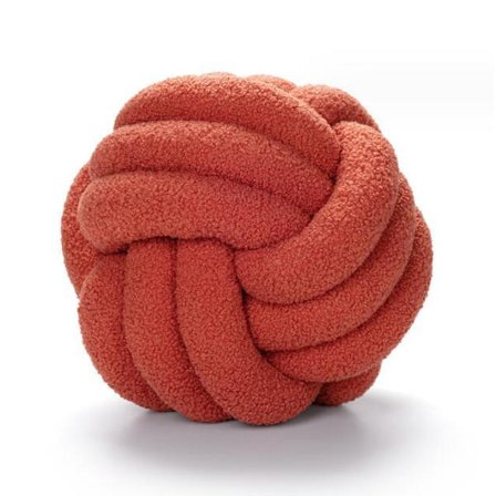 Handstickad Knuten Boll Lammull Kudde