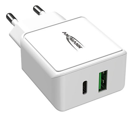 ANSMANN USB-lader til 220V 1xUSB og 1xUSB-C