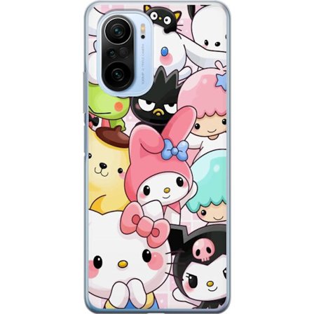 Kompatibelt Mobildeksel til Xiaomi Mi 11i Tett mønster av søte figurer med store øyne i ulike farger og uttrykk med LABUBU-tekst