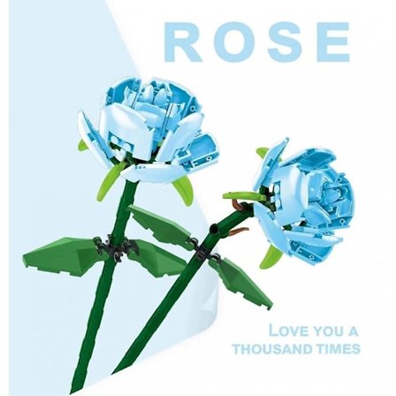Byggeklosser Blomsterbukett Bygg Solsikke Rose Kreativ Bygg Barn Voksen Manuell 2 stk Blå roser -DQ