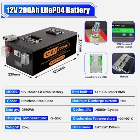 Upouusi LiFePO4 12V 24V 48v 100ah 200ah 280ah 400Ah LiFePO4 litiumakku 100A BMS 6000+ syklinen invertteriaurinkoautolle ilman veroja