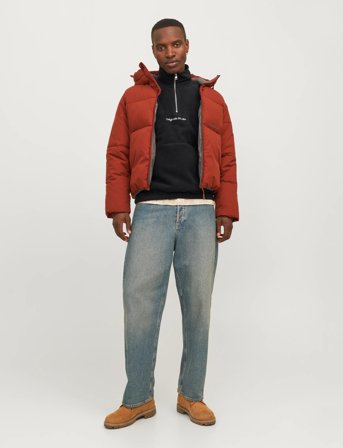 Jack & Jones Jorvesterbro Fleece Quarter Zip Noos - Black - XL