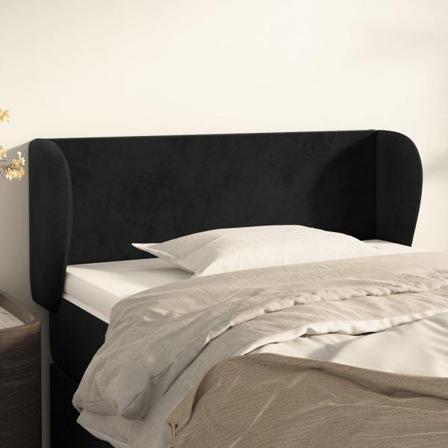 Vidaxl Huvudgavel Med Kanter Svart 93x23x78/88 Cm Sammet Svart
