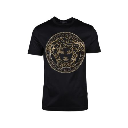 Versace, T-Shirts Zwart, Heren, Maat:L