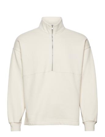 Anf Mens Sweatshirts Sweat-shirt Genser Creme Abercrombie & Fitch*Betinget Tilbud